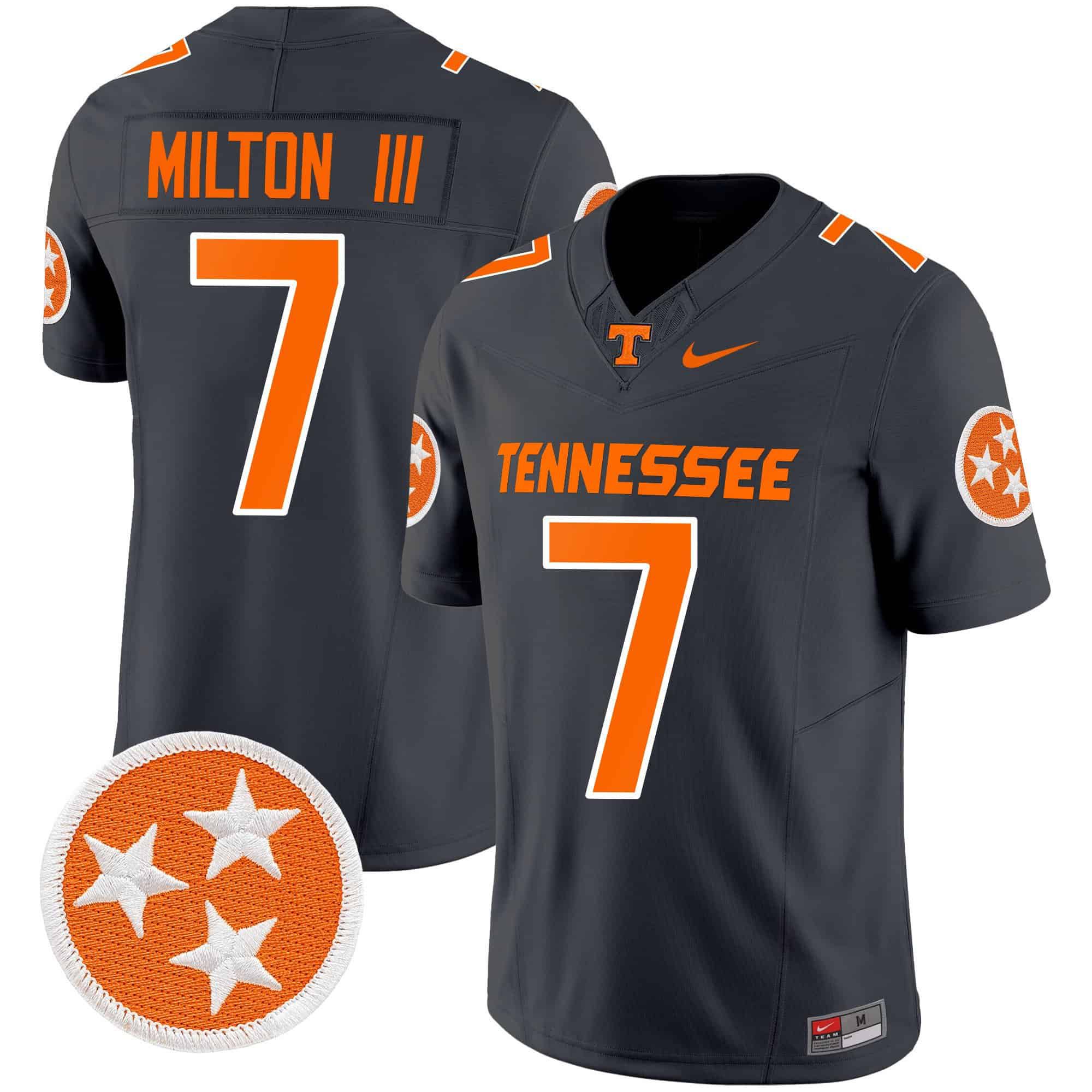 Men Tennessee Volunteers #7 Milton ii Black 2024 Nike Vapor Limited NCAA Jersey style 1->ncaa teams->NCAA Jersey